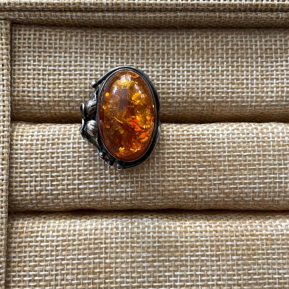 Sterling Amber ring